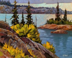 SOLD "Outlook (nameless lake, N.W.T.)" by Graeme Shaw 16 x 20 - oil $1265 Unframed