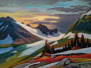 SOLD "Remote B.C. Mountain," by Nicholas Bott 36 x 48 - oil $7160 (thick canvas wrap)