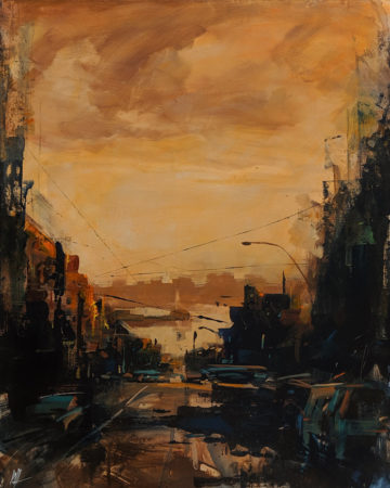 SOLD "Memories for this City," by William Liao 16 x 20 - acrylic $1120 Unframed $1340 in show frame