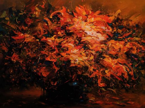 SOLD "Passion," by William Liao 30 x 40 - acrylic $3600 (thick canvas wrap) $4550 in show frame