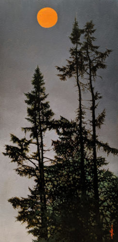 SOLD "Reaching for the Moon," by Alan Wylie 10 x 20 - oil $2660 Unframed $2960 in show frame