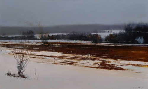 SOLD "The Last Day in March," by David Lidbetter 18 x 30 - oil $2000 Unframed