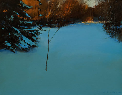 SOLD "Rabbits Run," by David Lidbetter 14 x 18 - oil $1475 Unframed