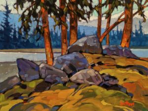 SOLD "Along Cayoosh Creek," by Graeme Shaw 9 x 12 - oil $580 Unframed $800 in show frame
