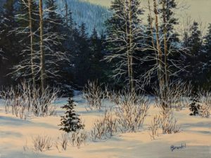 SOLD "Alpine Morning," by Merv Brandel 9 x 12 - oil $1025 Unframed