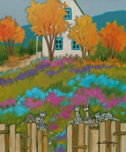 SOLD "The Beautiful Colourful Season..." by Claudette Castonguay 10 x 12 - acrylic $390 Unframed $520 in show frame