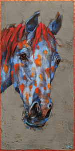 SOLD "Clementine," by Angie Rees 6 x 12 - acrylic $450 (unframed panel with 1 1/2" edges)