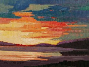 SOLD "Coastal Evening Sunset," by Nicholas Bott 6 x 8 - oil $835 Unframed
