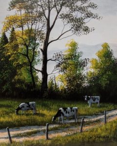 SOLD "Cow Path," by Bill Saunders 8 x 10 - acrylic $650 Unframed
