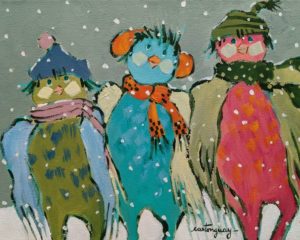 SOLD "Happy to Stay Here During the Winter..." by Claudette Castonguay 8 x 10 - acrylic $340 Unframed