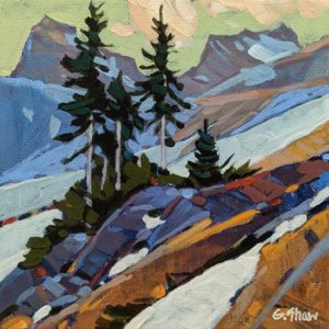 SOLD "Kluane Mt. Slope," by Graeme Shaw 6 x 6 - acrylic $440 Unframed $590 in show frame