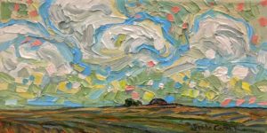 SOLD "Late Summer Clouds," by Steve Coffey 5 x 10 - oil $620 Unframed
