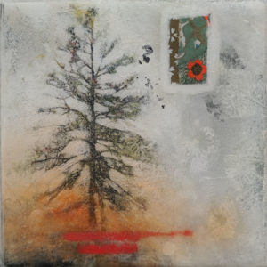 SOLD "Mark Your Calendar," by Nikol Haskova 6 x 6 - mixed media, high-gloss finish $380 (unframed panel with thick edges)
