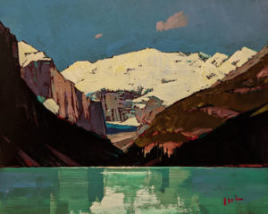 SOLD "Morning Shadow (Lake Louise)" by Min Ma 8 x 10 - acrylic $845 Unframed $1050 in show frame