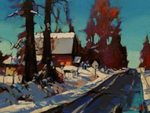 SOLD "The Morning Thaw (Langley)," by Mike Svob 9 x 12 - acrylic $835 Unframed $1085 in show frame