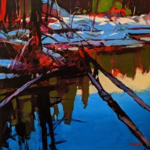 SOLD "A Reflecting Pond," by Mike Svob 10 x 10 - acrylic $800 Unframed