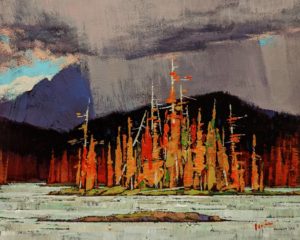 SOLD "Rocky Mountain Autumn," by Min Ma 8 x 10 - acrylic $845 Unframed