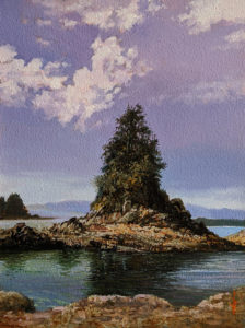 SOLD "Sea Stack," by Alan Wylie 9 x 12 - oil $1750 Unframed