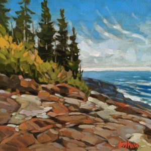 SOLD "Ucluelet Summer Shores," by Graeme Shaw 8 x 8 - oil $470 Unframed