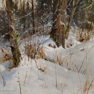 SOLD "Winter Thicket," by Renato Muccillo 10 x 10 - oil $3550 in show frame
