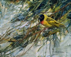 SOLD "Yellow Bird II," by Janice Robertson 8 x 10 - acrylic $450 Unframed