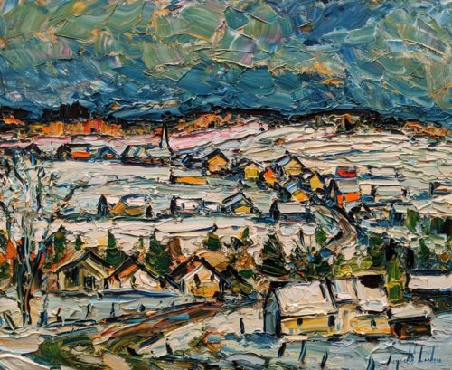 "Les éboulements, Charlevoix," by Raynald Leclerc 20 x 24 - oil $2700 Unframed