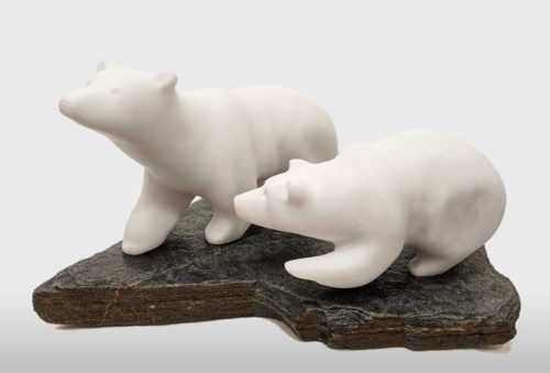 "Learning from Mom," by Herb Latreille 18" (L) x 8 1/2" (H) x 11" (W) incl. base - Glacierite (B.C.) $2750