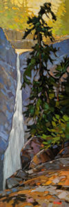 SOLD "High Falls View," by Graeme Shaw 12 x 36 - oil $1510 Unframed