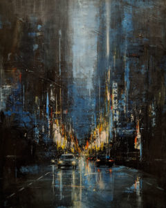 SOLD "Granville Street," by William Liao 24 x 30 - acrylic $2600 Unframed