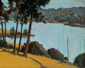 "Hallowell on Picton Bay, Ontario" (circa 2000) by Robert Genn 16 x 20 - acrylic $7300 Unframed
