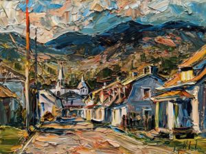 SOLD "Rue Saint Joseph, Baie Saint Paul," by Raynald Leclerc 18 x 24 - oil $2300 Unframed