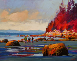 SOLD "Low Tide Passing, White Rock, B.C." by Mike Svob 16 x 20 - acrylic $2200 Unframed