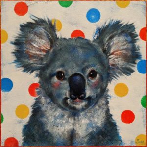 "Waffles," by Angie Rees 10 x 10 - acrylic $675 (unframed panel with 1 1/2" edges)