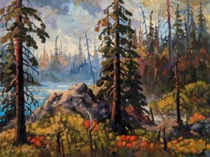 SOLD "Cameron River, N.W.T." by Rod Charlesworth 18 x 24 - oil $2100 Unframed