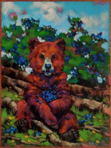 SOLD "I Found My Thrills on Blueberry Hill," by Angie Rees 9 x 12 - acrylic $650 (unframed panel with 1 1/2" edges)