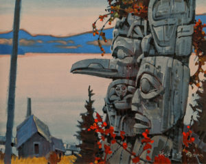 SOLD "Visages of Haida Gwaii," by Robert Genn 16 x 20 - acrylic $7800 Custom framed