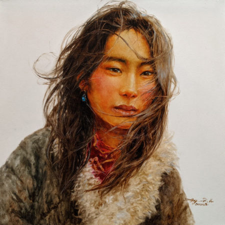 SOLD "Eldest Daughter," by Donna Zhang 24 x 24 - oil $4500 Unframed