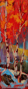 SOLD "1901" by David Langevin 2 1/2 x 7 1/2 - acrylic, high-gloss finish $195 (5/8" panel with painted edges)