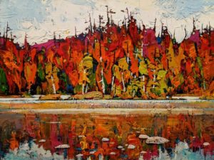 SOLD "Colourful Autumn," by Min Ma 9 x 12 - acrylic $1090 Unframed