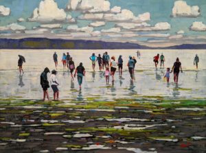 SOLD "Enjoying Low Tide," by Min Ma 12 x 16 - acrylic $1575 Unframed