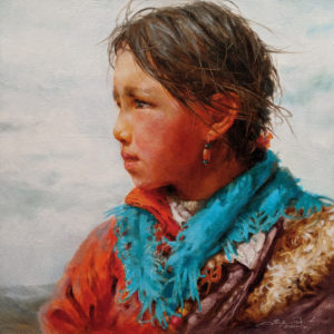 SOLD "Faraway Story," by Donna Zhang 16 x 16 - oil $2225 Unframed