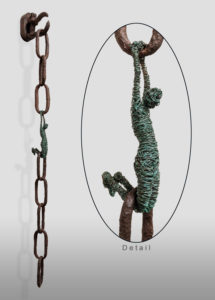 SOLD "Link," by Janis Woode Wrapped copper wire, reclaimed chain 37" (H) x 5" (L) x 4" (W) $2500