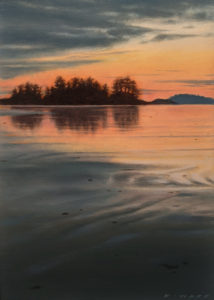 SOLD "Quiet Dusk," by Ray Ward 5 x 7 (on 6 x 8 panel) - oil $640 Unframed