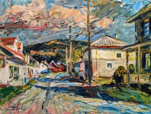 SOLD "Rue Ensoleillée, Baie Saint Paul," by Raynald Leclerc 18 x 24 - oil $2500 Unframed