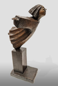 "She Dreamt She Could Fly Again," by Michael Hermesh 14" (H) x 6 1/2" (L) x 8" (W) - bronze No. 2 of edition of 15 $4000