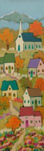 SOLD "The Small Village," by Claudette Castonguay 6 x 20 - acrylic $390 Unframed