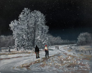 SOLD "We said we would wait for them," by Peter Shostak 8 x 10 - oil $1275 Unframed
