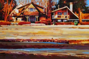 SOLD "Winter Sun - Crescent Beach," Mike Svob 16 x 24 - acrylic $2575 Unframed