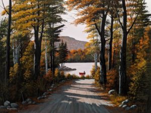 "Autumn on the Lake," by Bill Saunders 18 x 24 - acrylic $2600 Unframed