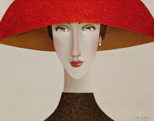 SOLD "Julia in the Red Hat," by Danny McBride 11 x 14 - acrylic $975 (thick canvas wrap)